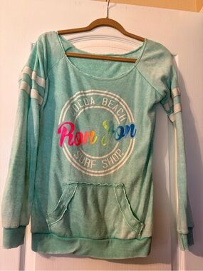 Ron Jon Aqua Tie-Dye Cocoa Beach Surf Shop Sweatshirt with Rainbow Logo